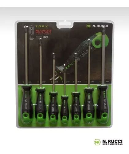 Juego 7 Destornilladores Torx Rucci Profesionales