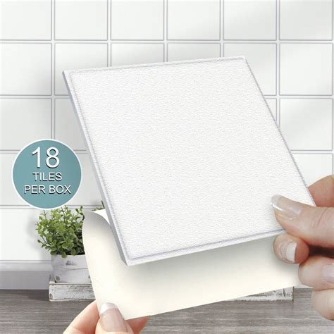 Self Adhesive Wall Tiles For Kitchens And Bathrooms WHITE 4 X 4