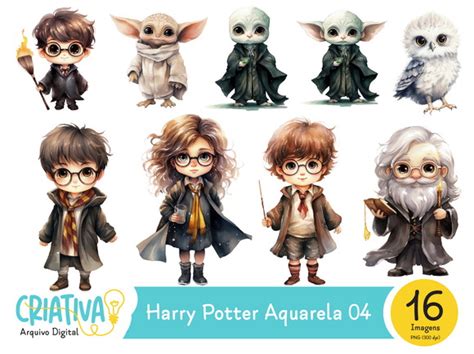 Kit Digital Harry Potter Aquarela Produtos Elo