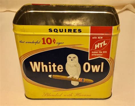 Vintage White Owl Cigar Tin Empty 10 Cents Htl Ebay