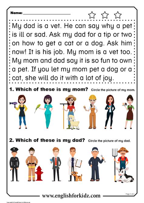 Reading Comprehension Worksheets Short Word Stories Reading