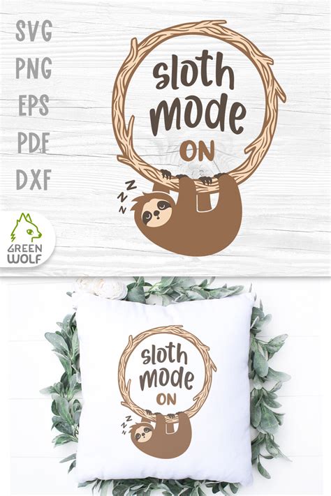 Sloth Svg Cut File Sloth Mode Svg Color Layered Svg Files For Cricut By