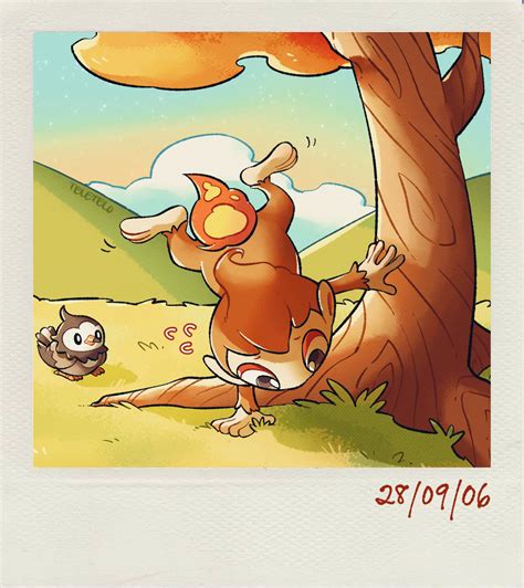 Chimchar And Starly Pokemon Drawn By Teletelo Danbooru