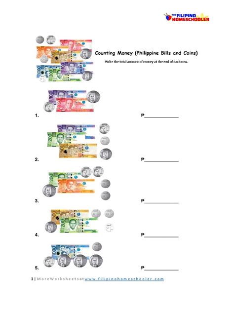 Counting Money Philippines Bills And Coins Part 4 Grade 2 Pdf