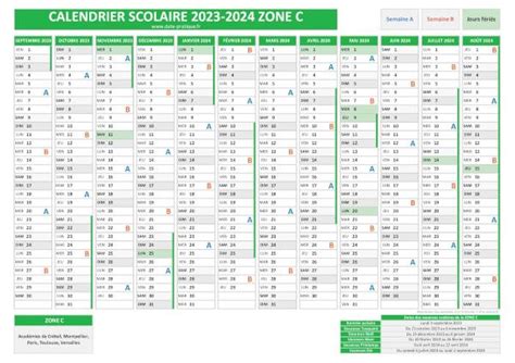 Calendrier Scolaire De La Zone C Dates Des Vacances