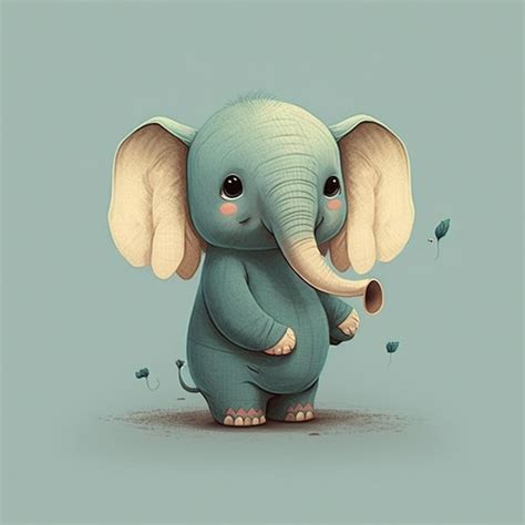 Premium Photo Illustration Of A Baby Elephant Standing In The Middle