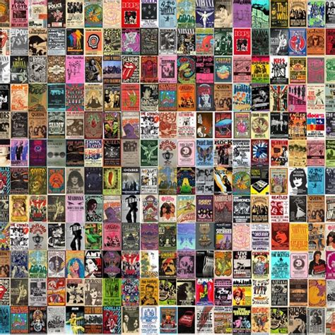 380 Pcs Vintage Concert Poster Retro Punk And Classic Rock Etsy