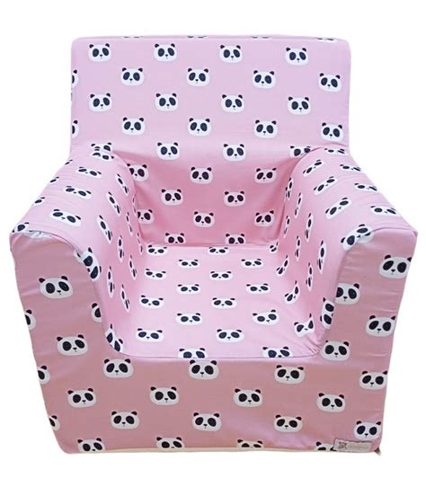 Sillon o asiento infantil de espuma para bebes y niños Pandas rosa