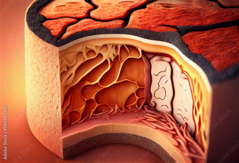 Eczema 3d Illustration Of The Cross Section Of Skin Layers With Atopic