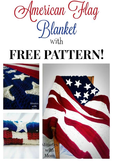 American Flag Crochet Afghan Patriotic Stadium Game Blanket, Man cave ...