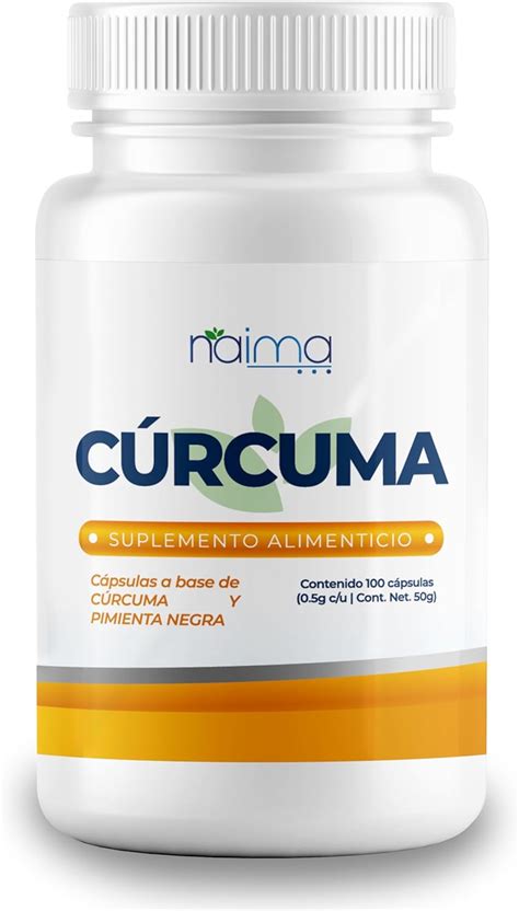 NAIMA Cúrcuma con Pimienta Negra 100 Cápsulas Suplemento Alimenticio