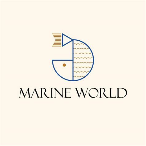 Marine world vector logo design. Abstract geometric fish logotype ...