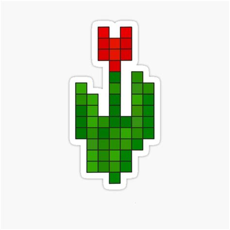 Red Minecraft Tulip Sticker For Sale By S3lkieshop Redbubble