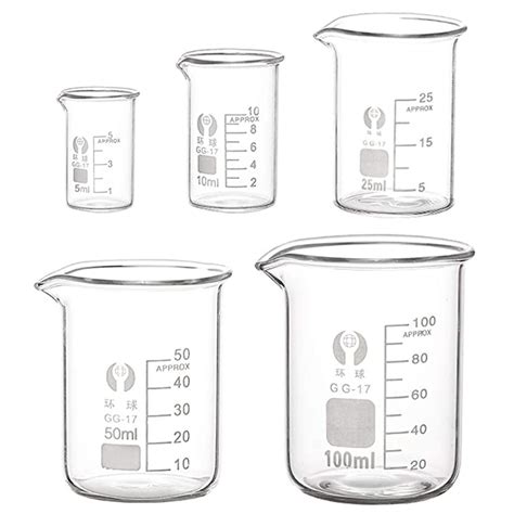 Relland Lab Beakers Set Ml Ml Ml Ml Ml Glass Measuring