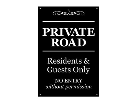 Private Road Sign Residents Guests Only Sturdy Mm Etsy