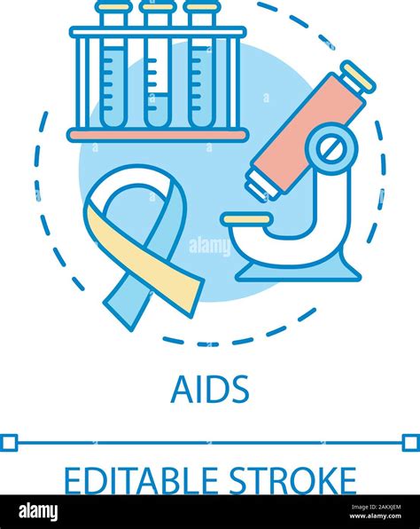 Aids Concept Icon Hiv Diagnosis Idea Thin Line Illustration Human