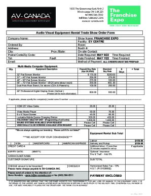 Fillable Online Fillable Online Official Audio Visual Equipment Rental