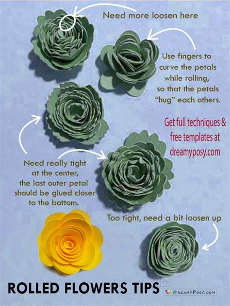 Rolled Paper Flowers Tutorial 40 Free Templates Svg