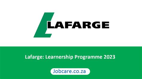 Lafarge Learnership Programme 2023 Jobcare