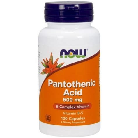 Пантотенова кислота Pantothenic Acid Now Foods 500 мг 100 капсул Now 00486 фото відгуки