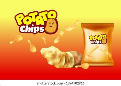 Vector Promotion Banner Realistic Potato Chips Stock Vector Royalty