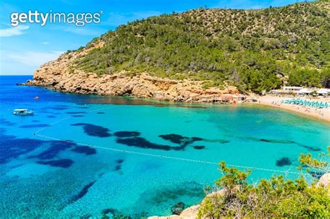 View Of Cala Benirras Beach With Turquoise Sea Water Ibiza Island