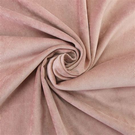 Tissu velours côtelé milleraies stretch Poly rose pâle Tissus Hemmers