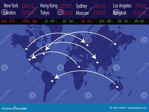 Trading In The World Stock Markets Stock Vector Illustration Of