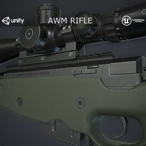 D Model Awm Sniper Rifle Vr Ar Low Poly Cgtrader