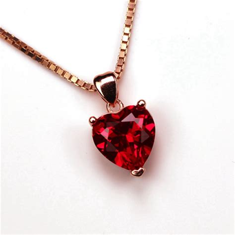 Sold Price: red ruby heart-shaped Necklace Pendant - Invalid date CST