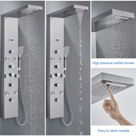 ROVOGO 4 Body Jets And 4 Mist Spray Shower Panel Rainfall Waterfall