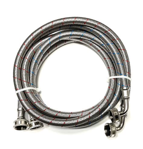 2 Pack Commercial Grade Premium Stainless Steel Washer Hoses 12 Id Shark Industrial