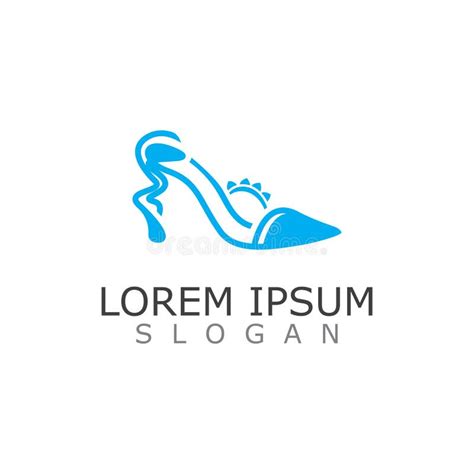 Women Shoes Logo Design High Heel Fashion Icon Template Vector For Business Store Stock