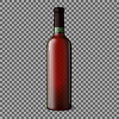 Premium Vector Transparent Blank Realistic Bottle For Red Wine Isolated