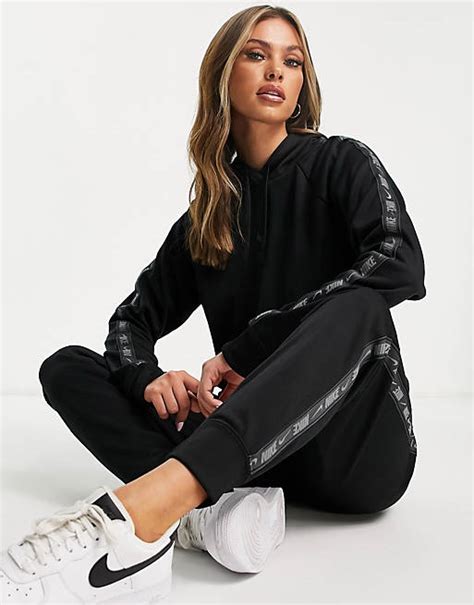 Nike Taping Pack Polyknit Cuffed Sweatpants In Black Asos