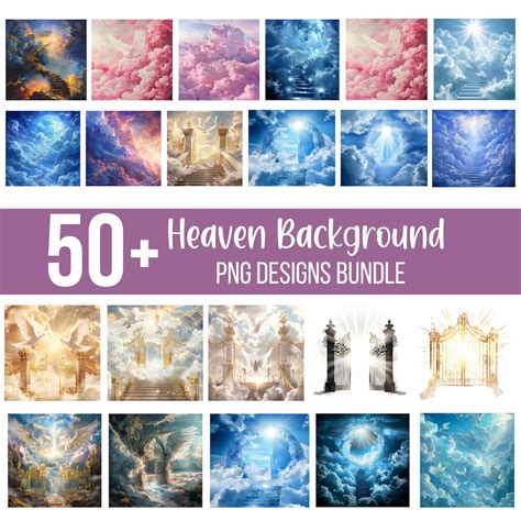 50 Heaven Background PNG Bundle Blue Sunset Memorial In Loving Memory