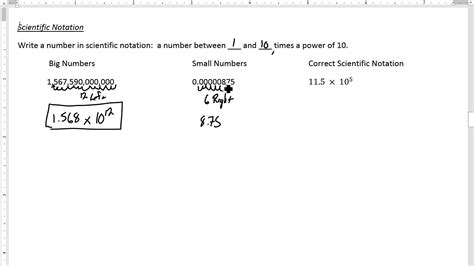 6 3 Writing Numbers In Scientific Notation Youtube