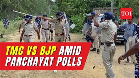 Violence Erupts In West Bengal Panchayat Polls As Bjp Tmc Activists