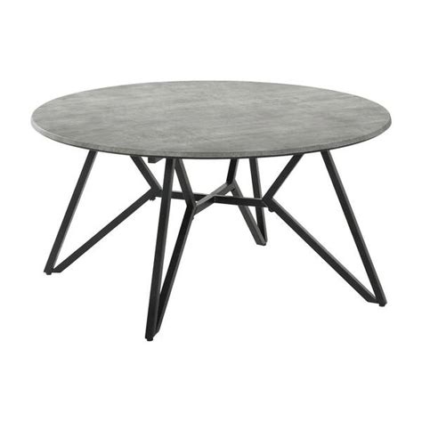 Coaster Home Furnishings In Cement And Gunmetal Round Wood Top