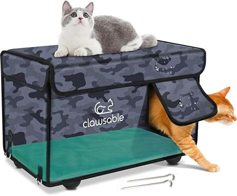 Casa de gatos con calefacción indestructible para gatos al aire última