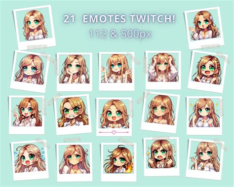 Twitch Emotes Discord Emotes Chibi Emotes Blonde Girl Emotes Anime