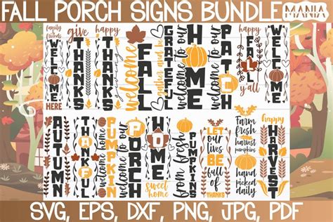 18 Fall Porch Signs Bundle Svg Fall Svg Bundle