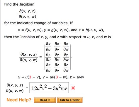 Solved Find The Jacobian A X Y Z For The Indicated Change Chegg