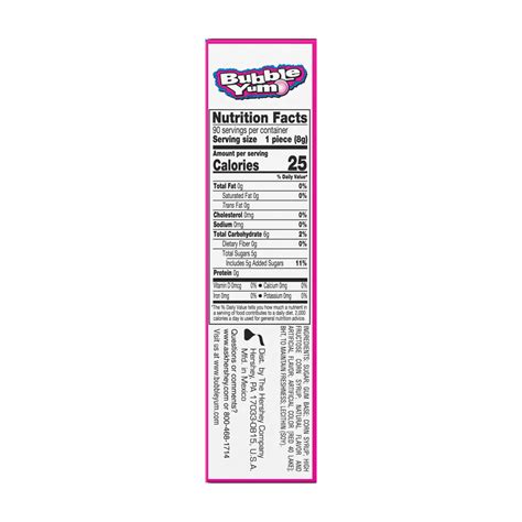 Bubblicious Bubble Gum Nutrition Facts - Nutrition Ftempo