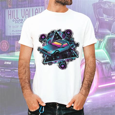 Camiseta Unissex Masculina Delorean Retrowave Time Machine De Volta