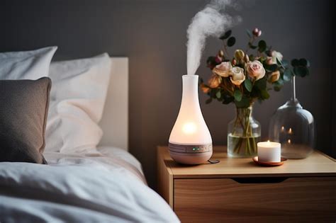 Premium AI Image | White Humidifier for Bedroom Comfort Generative By Ai