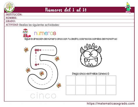 Ejercicios De Números Del 1 Al 10 Para Aprender Sus Trazos