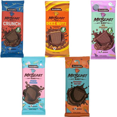 Feastables Mr Beast Chocolate Bars Deez Nuts Peanut Butter Crunch