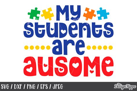 Autism Teacher Svg Bundle Of 10 Designs Dxf Png Cut Files 223512