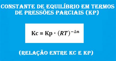 Constante De Equil Brio Em Termos De Press Es Parciais Rela O Entre